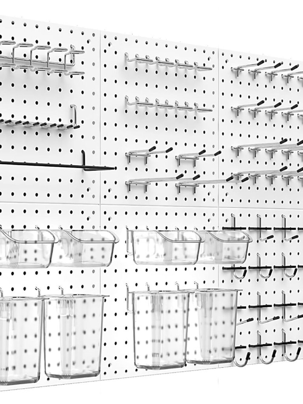 Peg Board Kit, Includes Pegboard and Accessories,with Hooks and Bins,Peg Board W
